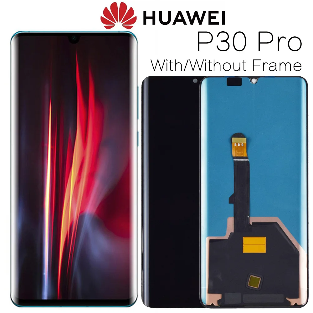 

Оригинальный дисплей 6,47 дюйма с рамкой для Huawei P30 Pro, ЖК-дисплей с сенсорным экраном и дигитайзером в сборе, VOG-L29 VOG-L09, VOG-L04