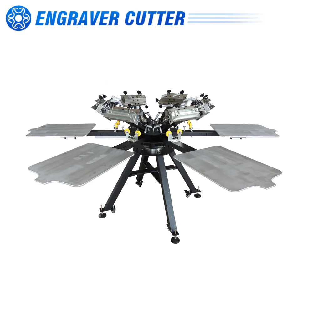CALCA 6 Color Station Micro-Registration Screen Printing Machine with Alum Plate |