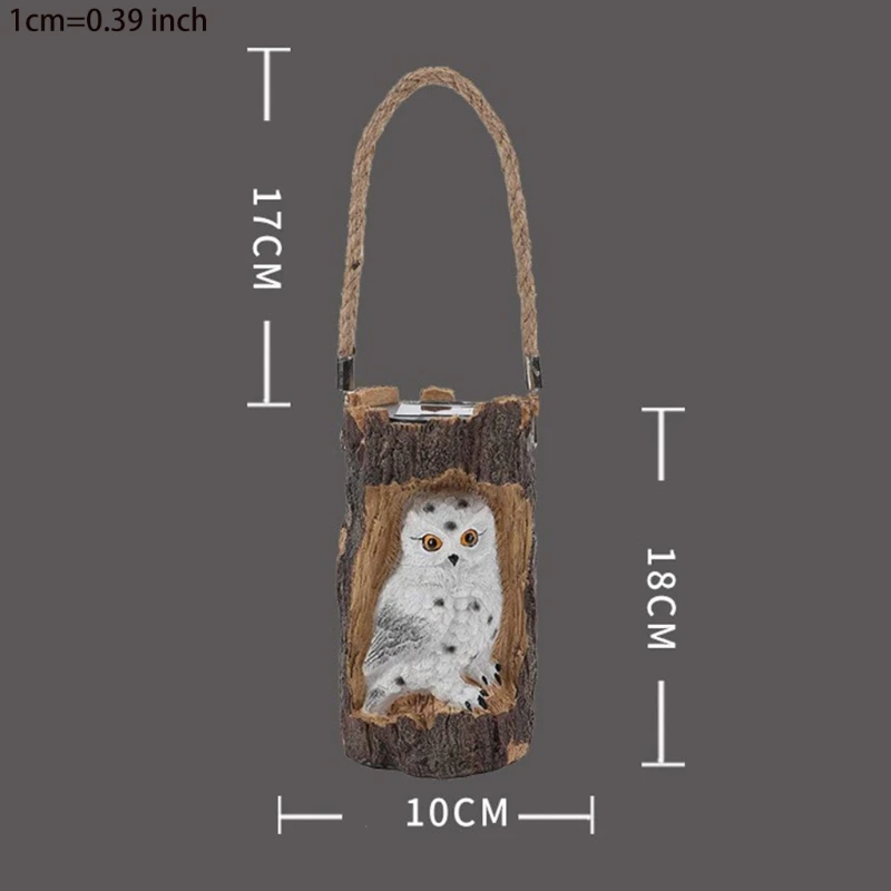 

Tree Stump Cute Owl Solar Powered Garden Hanging Lights Waterproof Simulation Carving Decoration Outdoor Yard Garden