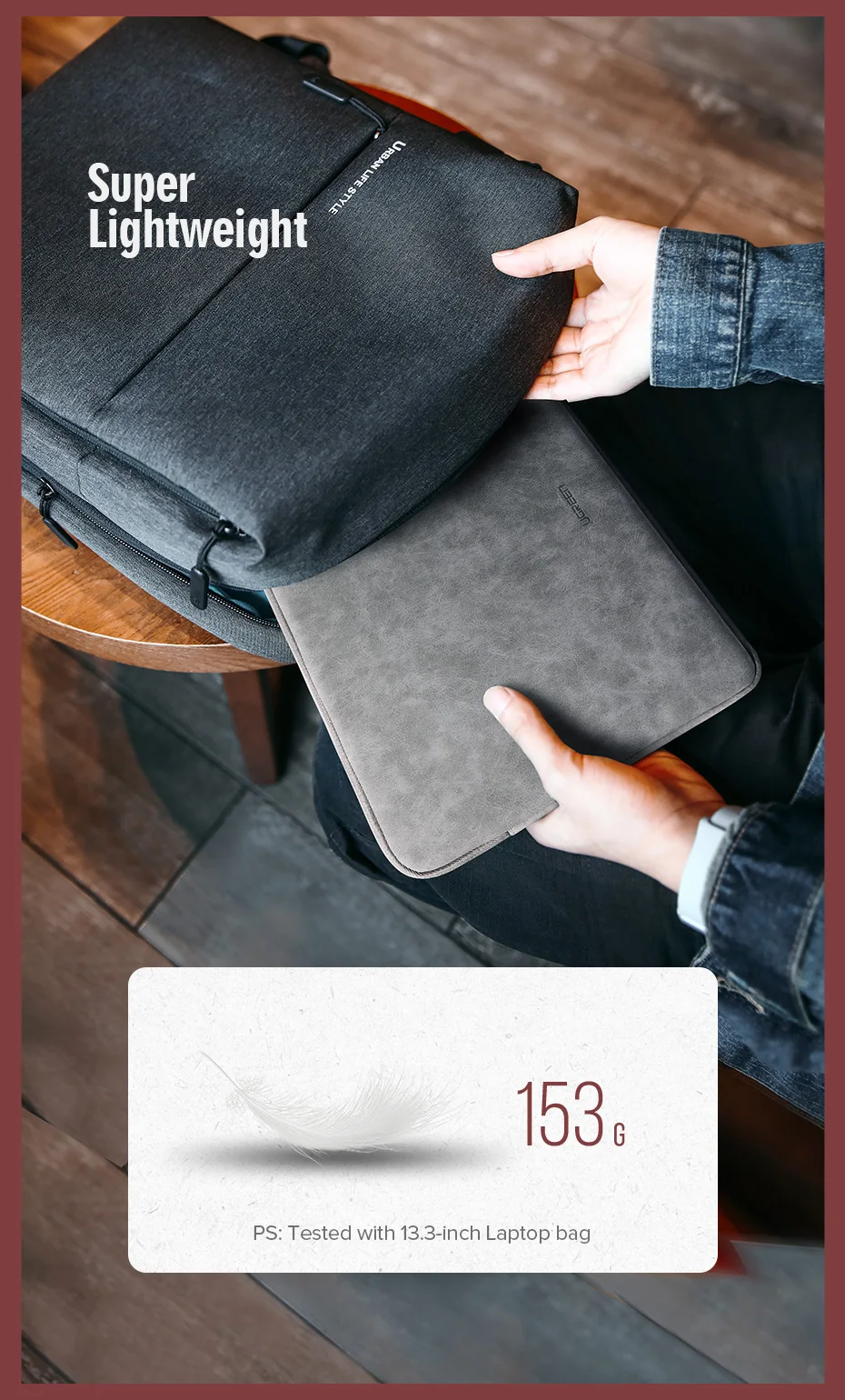 Ugreen сумка для ноутбука, кожаная сумка для ноутбука, чехол для Macbook Air Macbook Pro 13, чехол для ноутбука, чехол для iPad Pro Air Sleeve, чехол