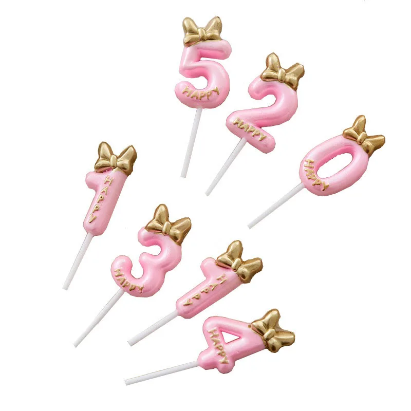 1 pcs Number 0-9 Birthday Candle Happy Birthday Cake Candles for Kids Adult Wedding/ Party Crown Candle Cake Decoration Tools