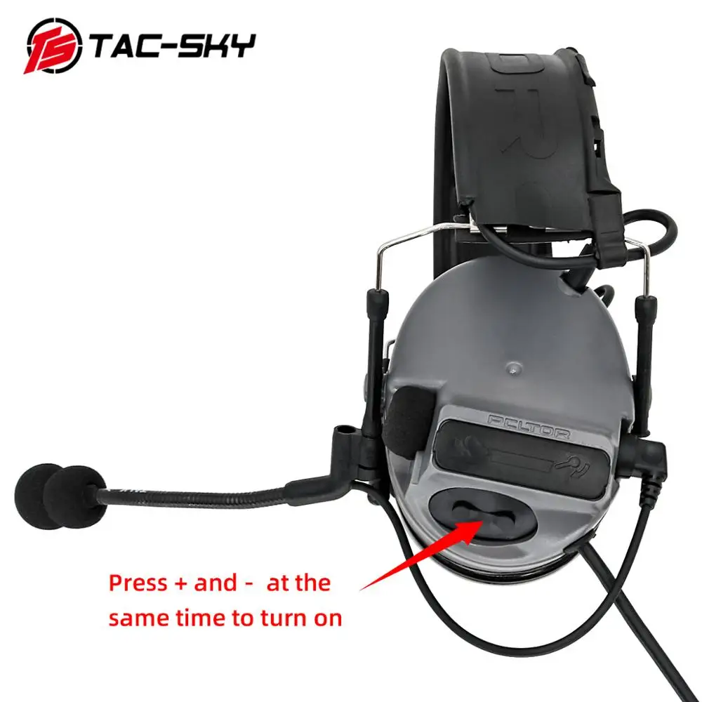 TAC-SKY tactical noise reduction COMTAC III hunting hearing protection shooting headset and tactical AN/PRC 148 152 152A U94 PTT