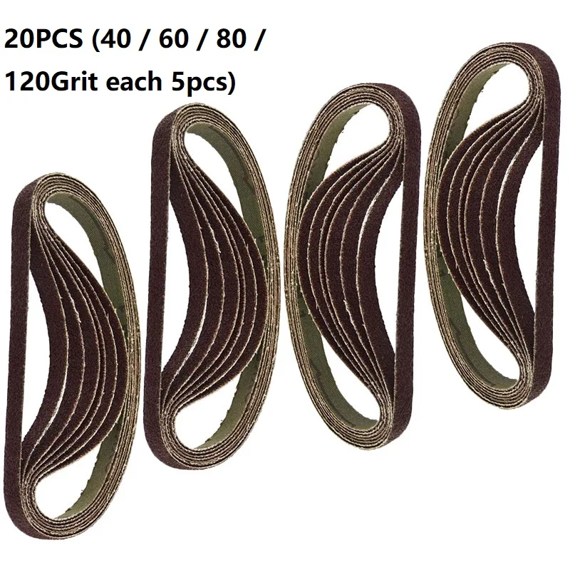 

20pcs/Set 330 X 10mm Air Finger Sander Sadning Belt 40 / 60 / 80 / 120Grit