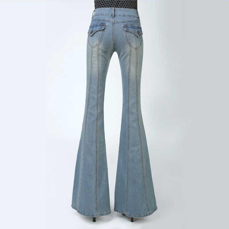 Брюки женские облегающие с завышенной талией модные штаны широкими штанинами и