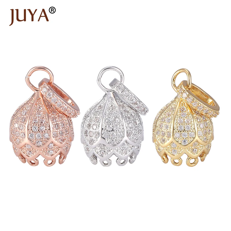 JUYA модные ювелирные изделия Bijoux Циркон Подвески с цветком лотоса кулон для