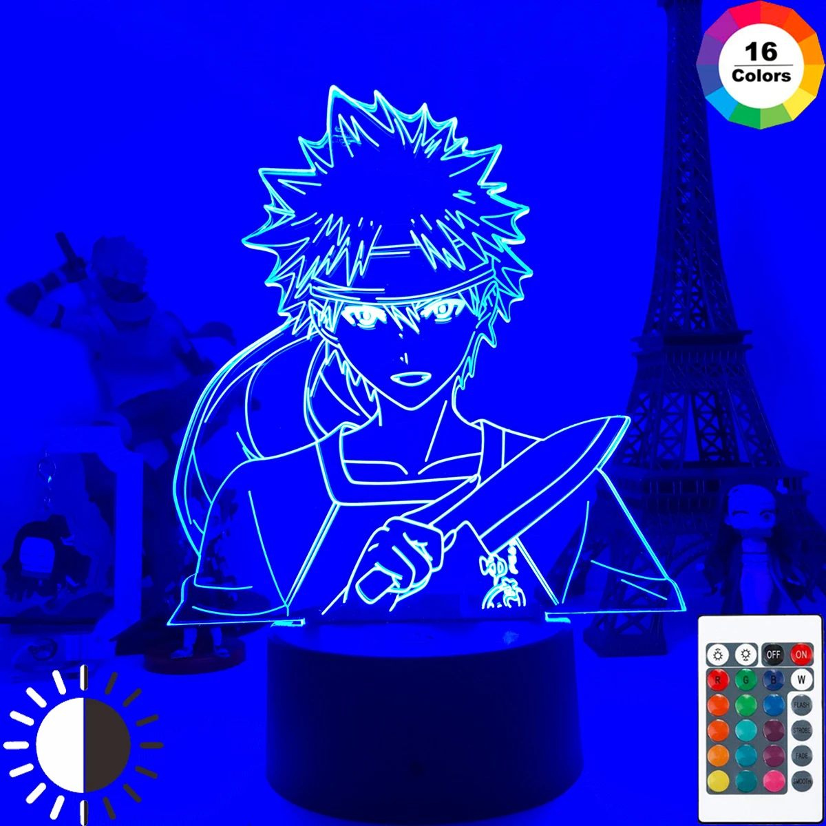 

Аниме продовольственные войны, Shokugeki no Soma, модель фигурки, 3D светодиодный ночсветильник, юкихира сома, искусственное украшение, аниме, подар...