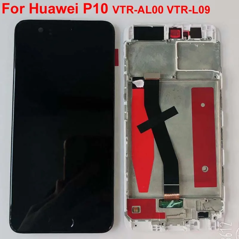 Для HUAWEI P10 дисплей ЖК сенсорный экран с рамкой для HUAWEI P10 ЖК-дисплей с отпечатком пальца 5,1 дюймов VTR-L09 L10 L29