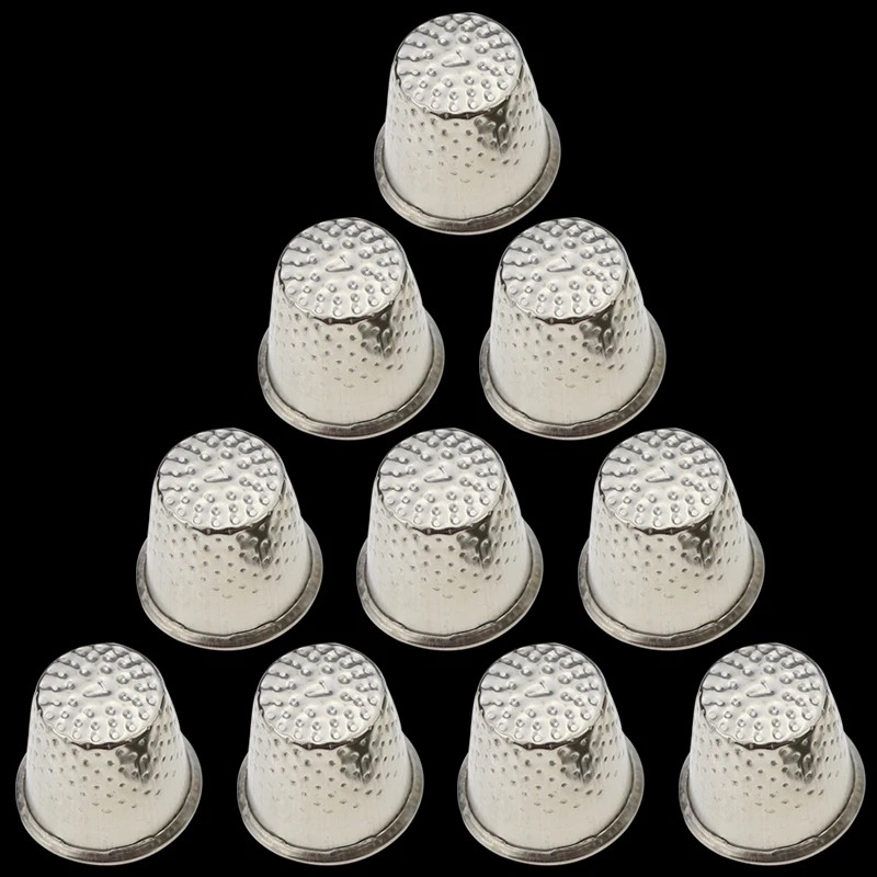 10PCS Бытовые швейные инструменты DIY серебряное кольцо наперсток протектор домашнее шитье аксессуары для рукоделия - Цвет: 10PCS