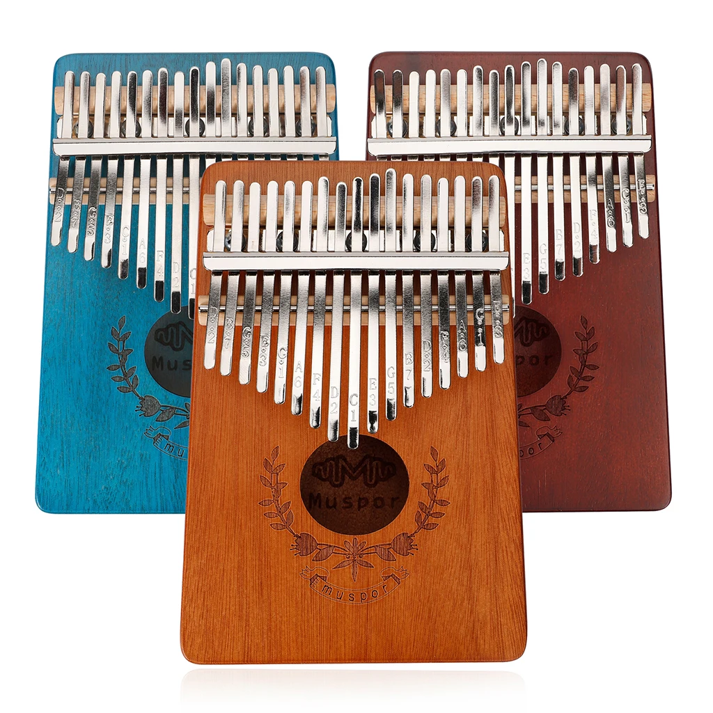 

17-Key Kalimba Thumb Piano Finger Mahogany Mbira Solid Solid C Key Wood Body Musical Instrument