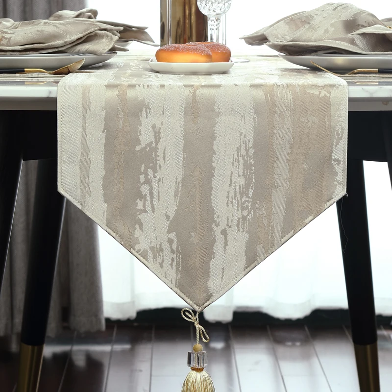 

Современная роскошная настольная дорожка в скандинавском стиле с натуральными кисточками, настольная дорожка из льна, толстая настольная ...