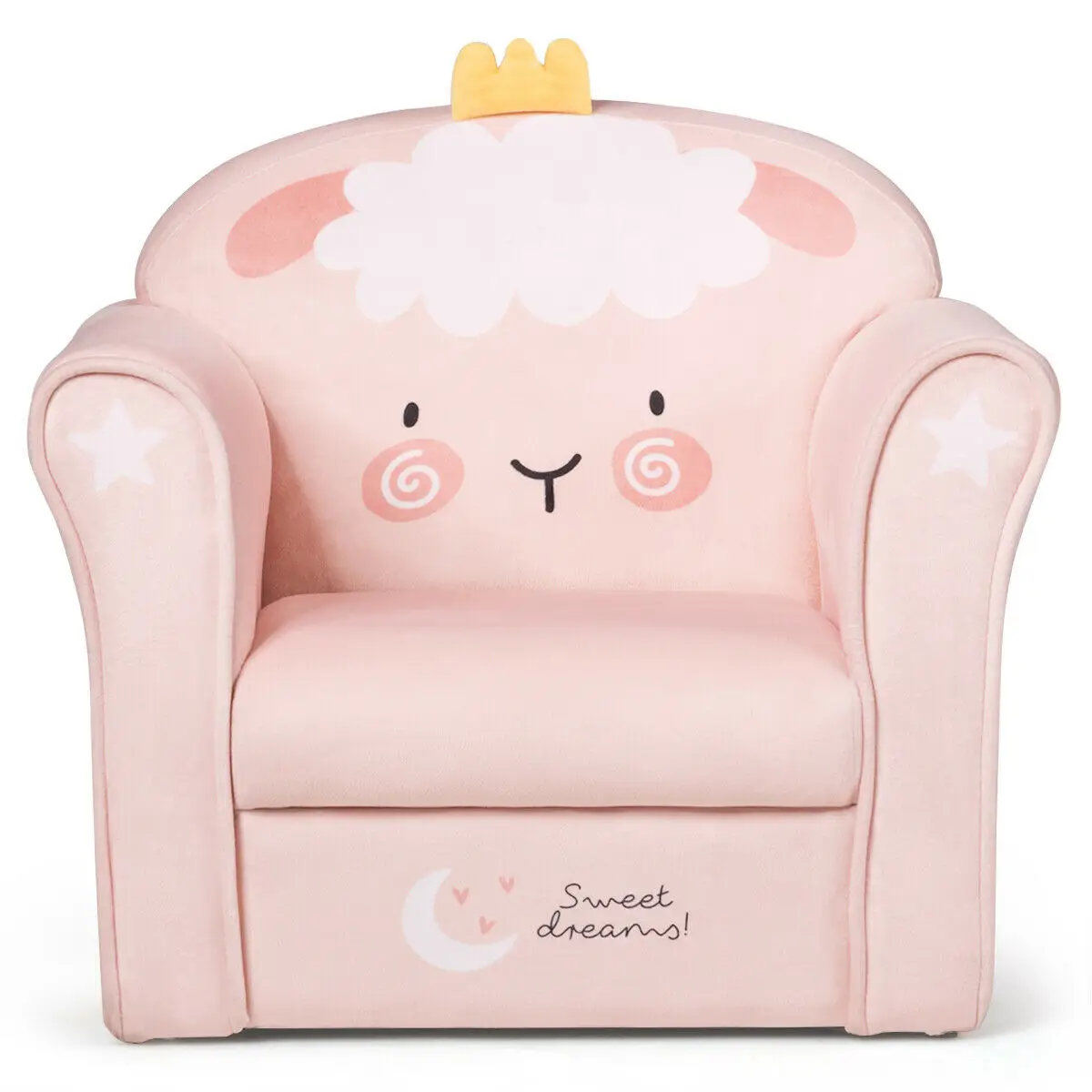 Kids Lamb Sofa Children Armrest Couch Upholstered Chair Toddler Furniture Gift  HW65603