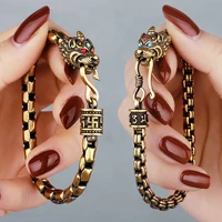 chinese dragon mens womens copper bracelet brass bangle vintage punk hip hop for couple girl boyfriend jewelry gift wholesale