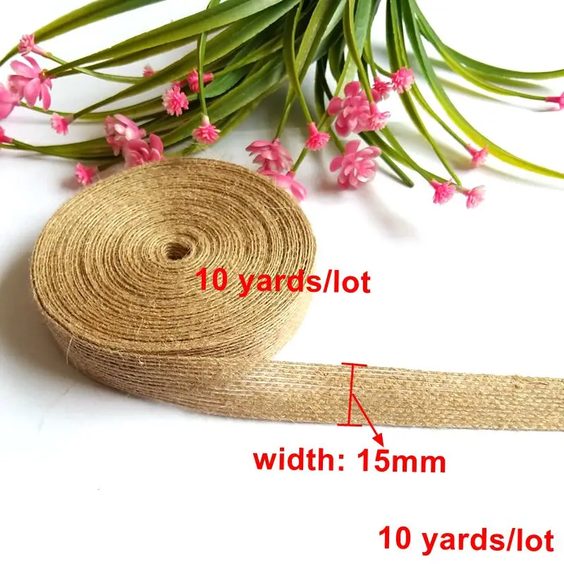 5/10yards/lot 6-38mm Natural Vintage Ribbons Jute Hessian Burlap Ribbon Rustic Weddings Belt Strap Floristry Party Handwork Cra - купить по