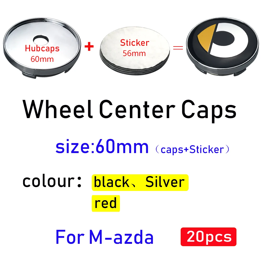 Колпачки на колеса автомобиля 60 мм 20 шт. с логотипом для Mazda 2 3 4 5 6 CX-3 CX-4 CX-5 CX-7 MX-5 CX-8 |