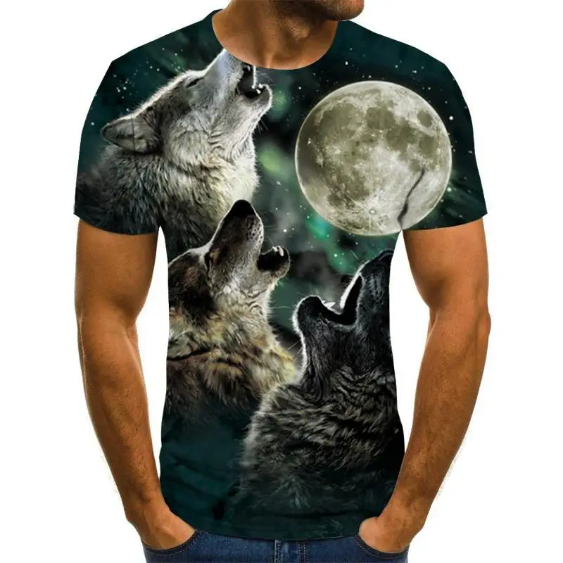 

New 3D Animal dog /wolf Print Cool Funny T-Shirt Summer Tops T Shirt Men Tshirt Short Sleeve Fashion male xxs-6xl