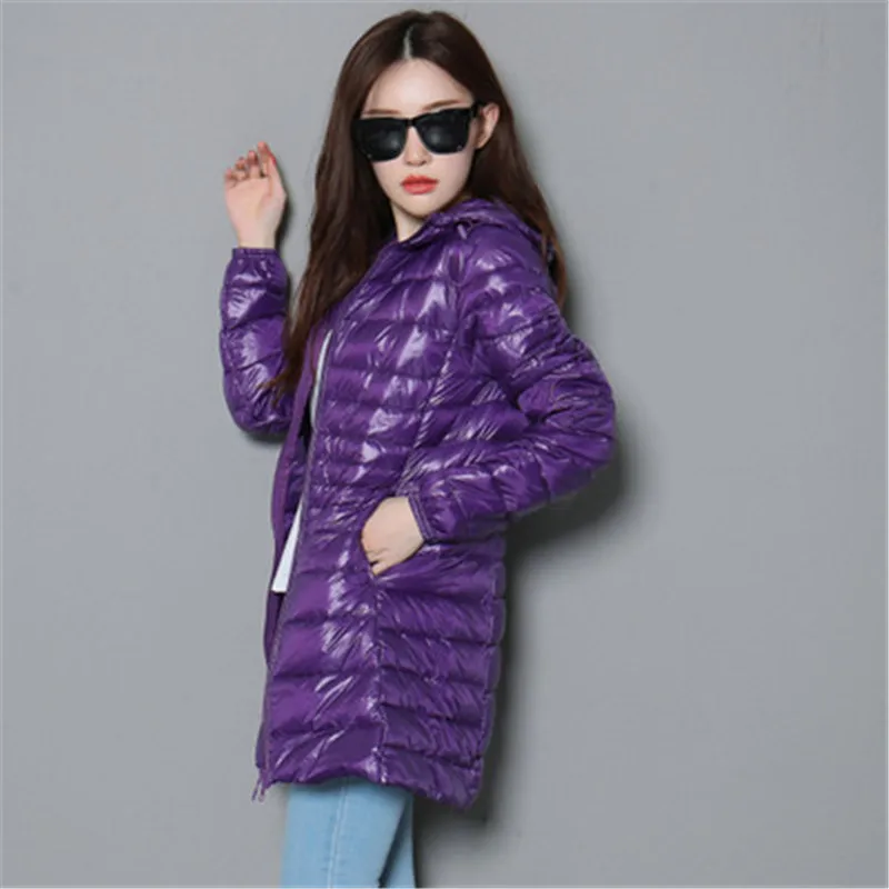 Женский тонкий пуховик с капюшоном ульсветильник на белом утином пуху 5XL6XL 7XL для