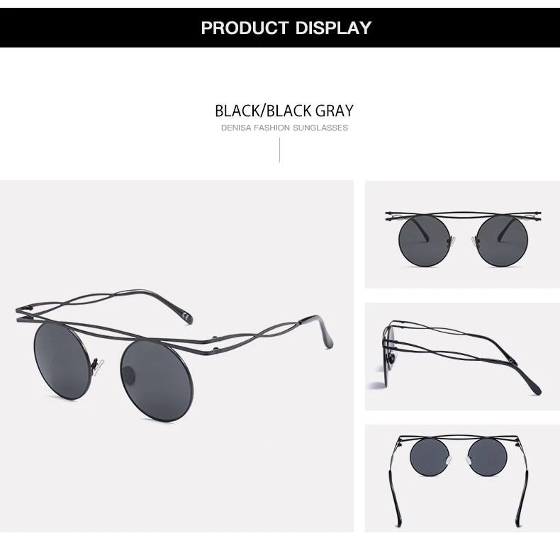 DENISA, люксовый бренд, стимпанк, маленькие круглые солнцезащитные очки для женщин, Модные Винтажные красные солнцезащитные очки для мужчин, UV400, lunette de soleil, G23027