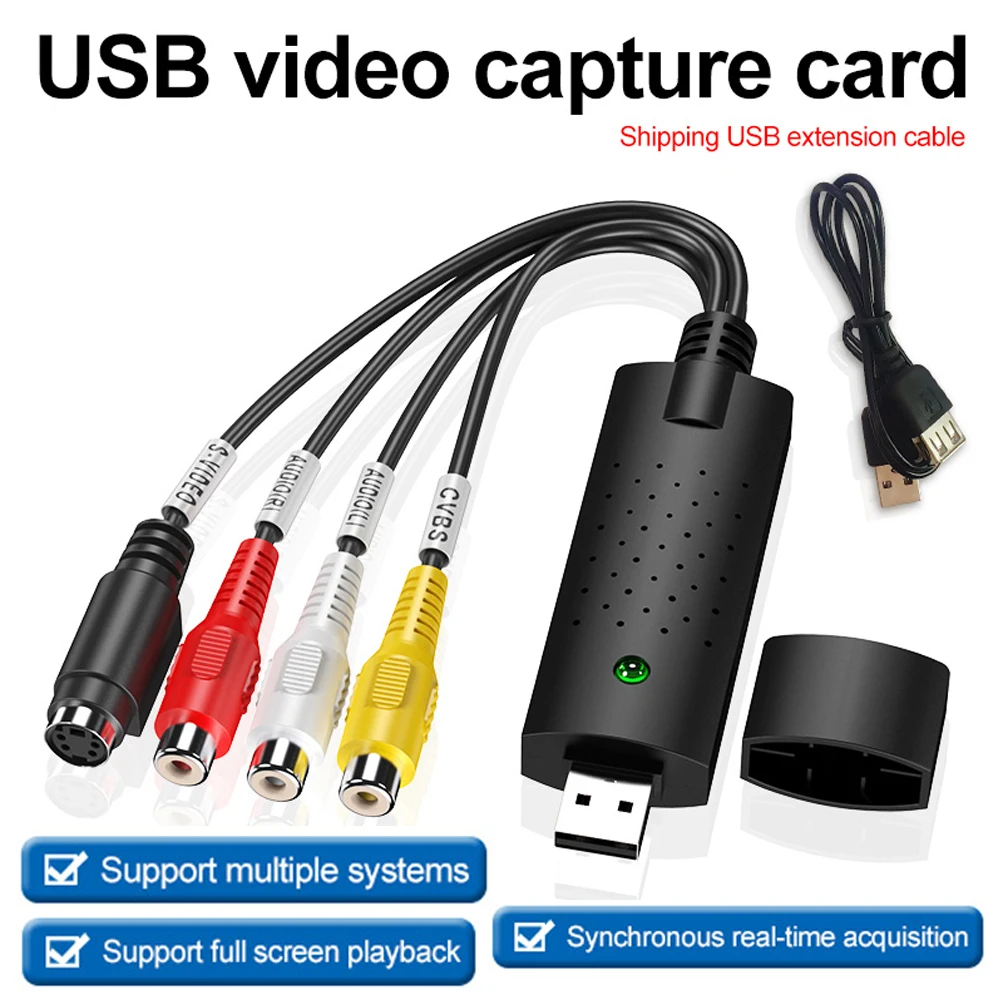 

Адаптер USB 2,0 для захвата аудио и видео карты, ТВ-приставка, DVD, VHS, DVR, потоковая передача игр в цифровой конвертер для Vista XP, Windows 10 8,1