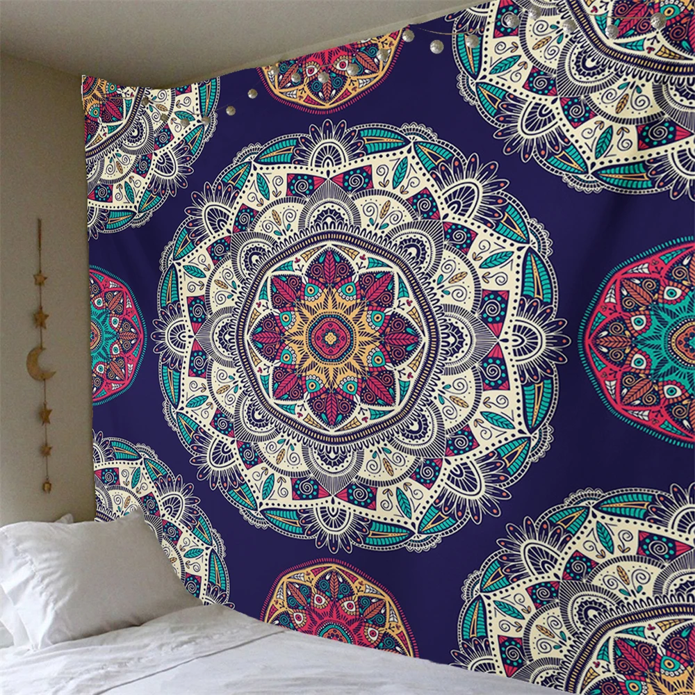 

Indian Mandala Tapestry Wall Hanging Printed Boho Decor Wall Cloth Tapestries Psychedelic Hippie Tapestry Mandala Wall Carpet
