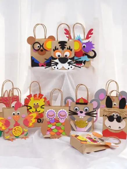 Children's manual course material bag EVA creative activity DIY kraft paper making toy gift | Игрушки и хобби