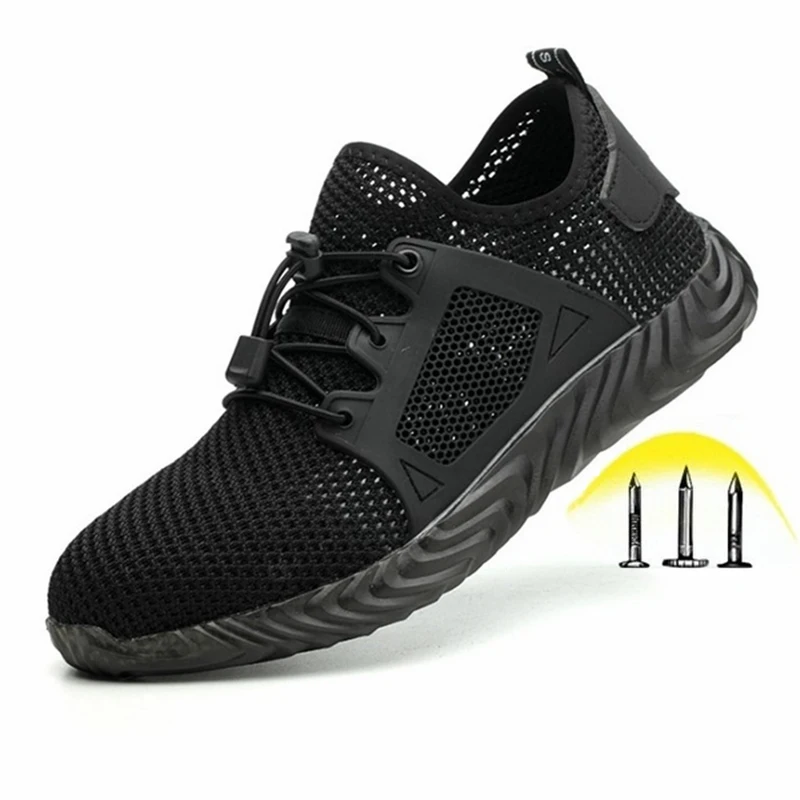 

Indestructible Shoes Men and Women Steel Toe Cap Work Safety Shoes Puncture-Proof Boots Lightweight Breathable Sneakers