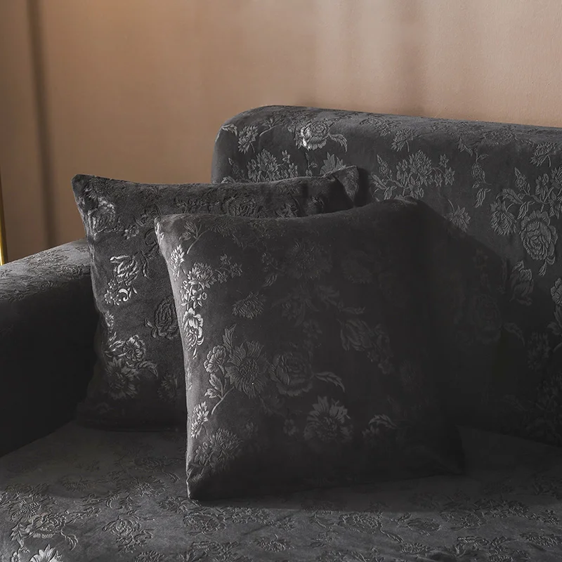 

Solid Crystal Velvet Carving Elastic Stretch Sofa Cover All-inclusive Sectional Slipcover Sofa Couch Sofa Covers for Living Room
