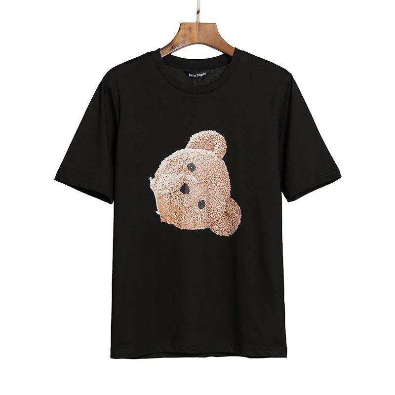

High quality Palm Angels bear short-sleeved T-shirt men women couples loose casual T-shirt