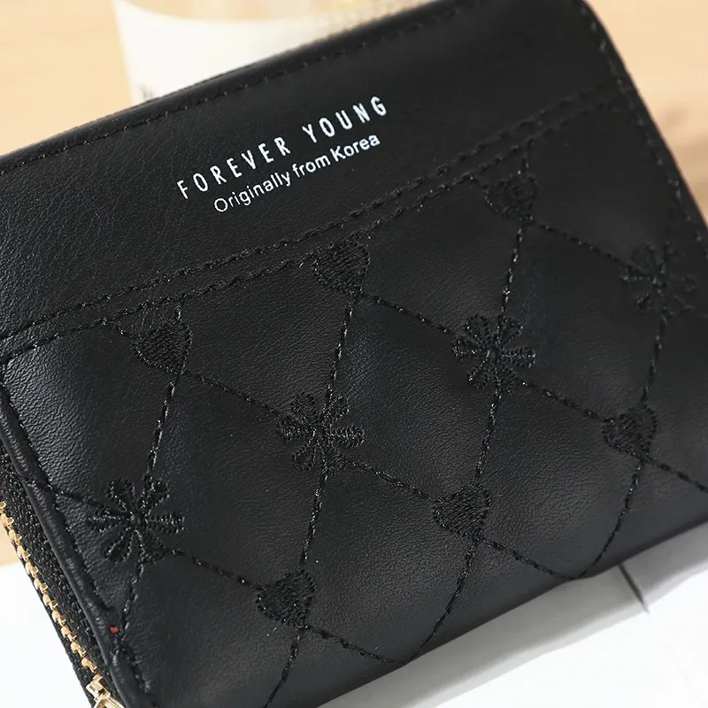 Женский короткий кошелек с цветами кошельки на молнии сумки для карт