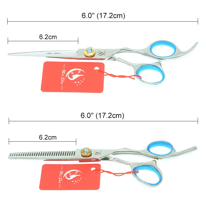 

Meish 6 inch Silver Hair Scissors Stainless Steel Barbers Cutting Thinning Shears Salon Hairdressing Styling Scissor Set A0089A