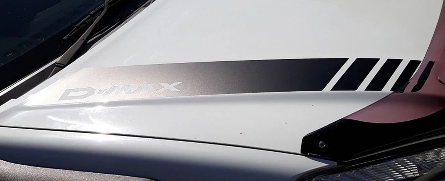 matte black 2 шт. внедорожный 4X4 задний капот полоса градиент Графический виниловый стикер для автомобиля dmax наклейка для isuzu d-max 2012- CABINE CREW 4X4 - Название цвета: matte black