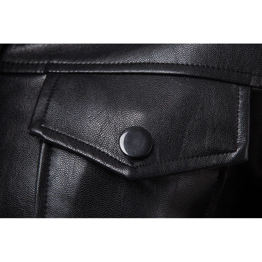 Мужская кожаная куртка с капюшоном черная Водонепроницаемая Готическая