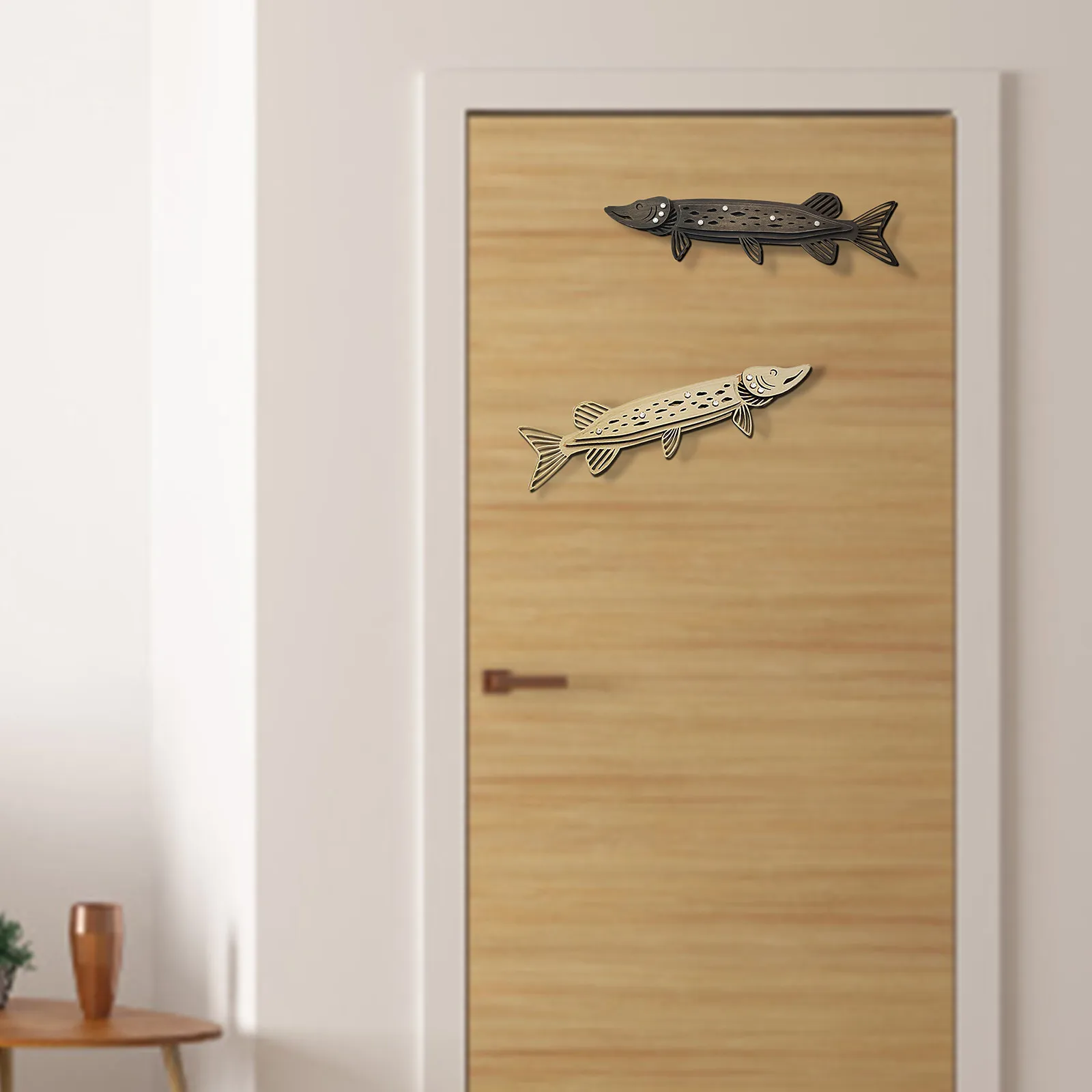 Деревянная подвеска в виде рыбы креативное стерео строительство украшение для