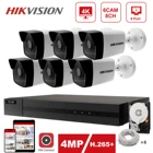 Hikvision IP Security Kit 4K 8CH POE NVR 6pcs Hikvision POE IP Camera 4MP DS-2CD1043G0-I IndoorOutdoor 30m IR Plug and Play