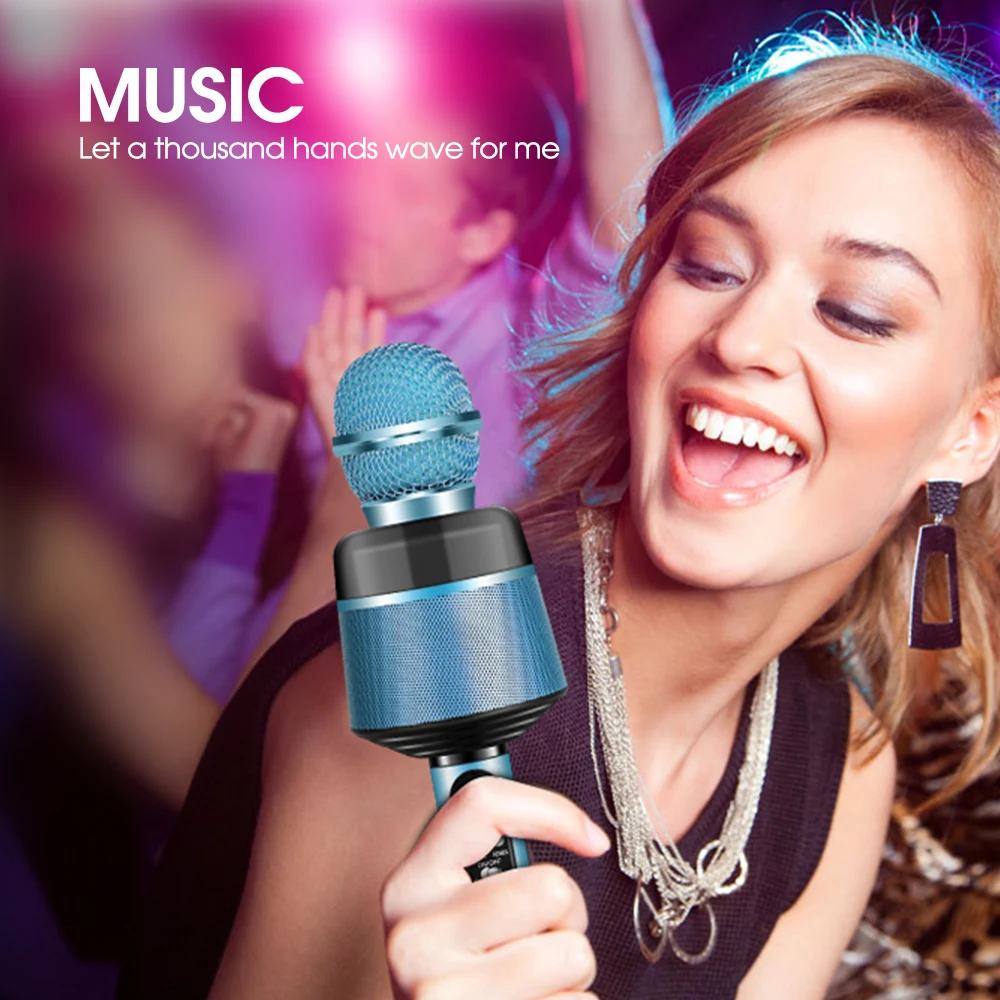 

Bluetooth Karaoke Microphone Wireless Microphone Professional Speaker Handheld Microfone Player Singing Recorder Mic For Kids