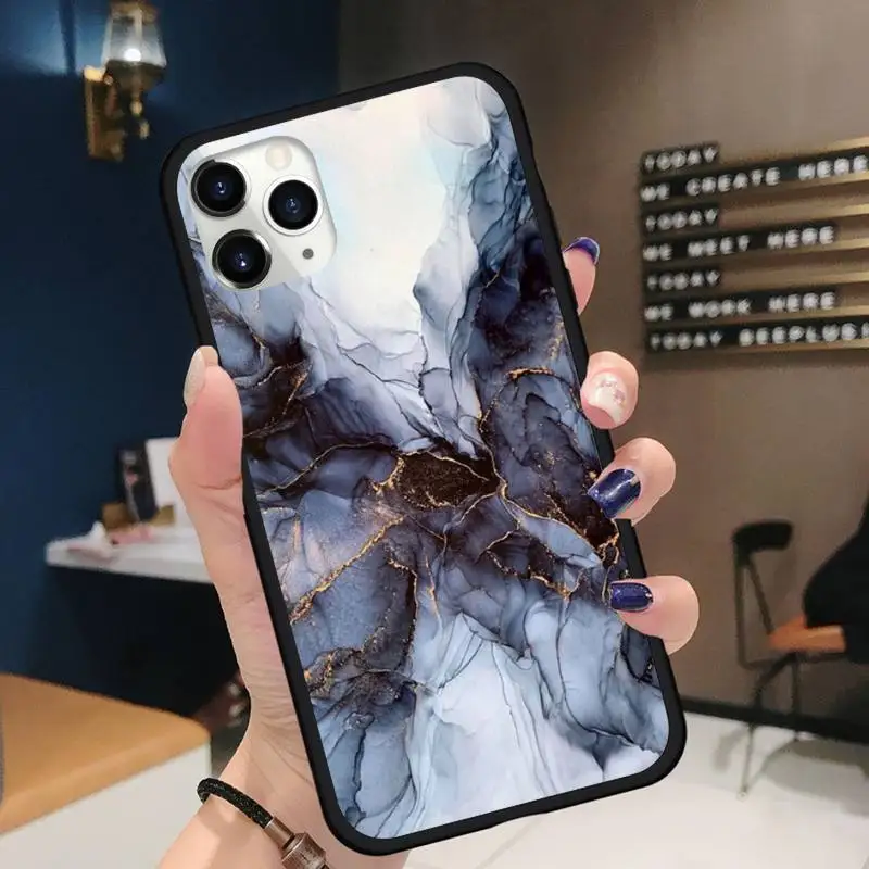 

Elegant Blue Marble Purple Phone Case for iPhone 11 12 pro XS MAX 8 7 6 6S Plus X 5S SE 2020 XR mini Funda