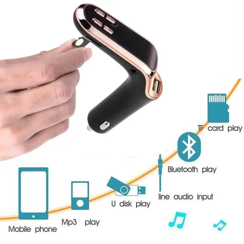 Автомобильный FM-трансмиттер модулятор Bluetooth-адаптер для автомобильной гарнитуры