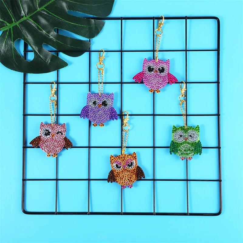 5 шт. брелок DIY Сова особая алмазная живопись подвеска Блестящий Стразы реквизит