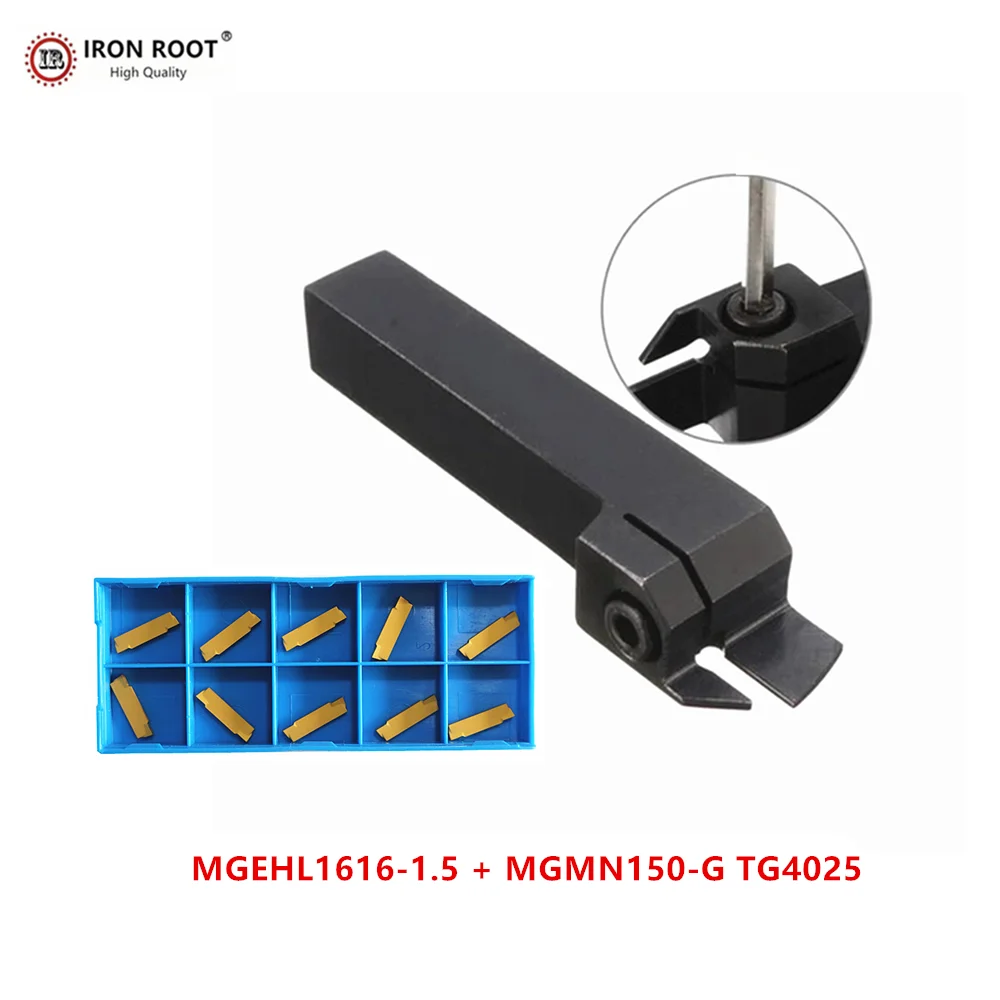 

1P MGEHR1616-1.5 / MGEHL1616-1.5 Grooving Tool Holder + 10P MGMN150 CNC Carbide Insert Metal Lathe Cutting Turning