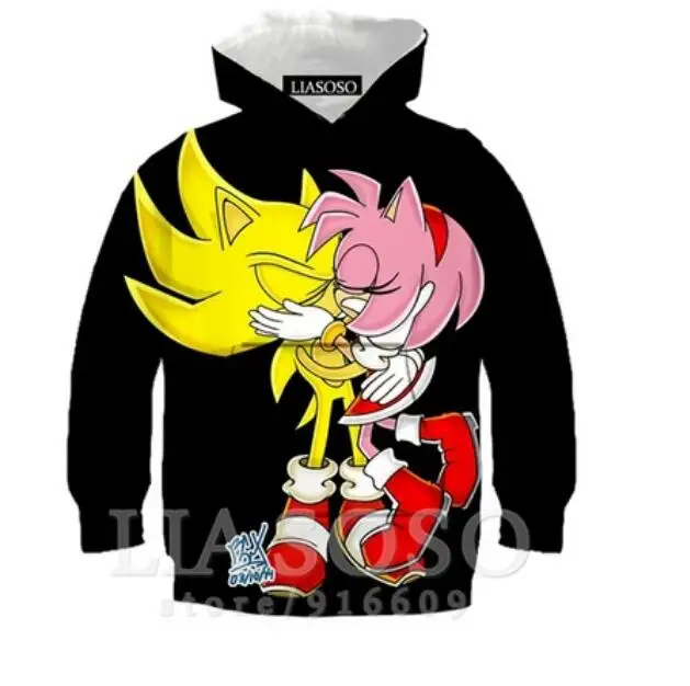 picture color Sonic 3D Модный пуловер худи Повседневная Толстовка с длинными рукавами 3D Одежда для мальчиков и девочек тонкий стиль детский свитер с героями мультфильмов - Цвет: picture color