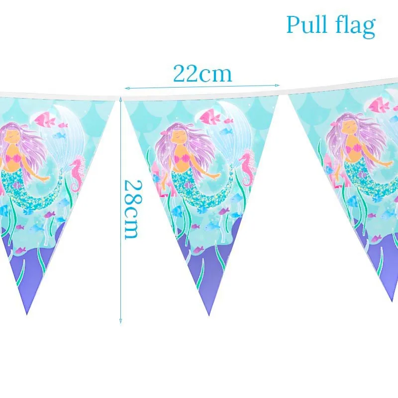 

Little Mermaid Theme Party Disposable Tableware Set Girls 1st Birthday Party Decorations Under the Sea Baby Shower Party Decor