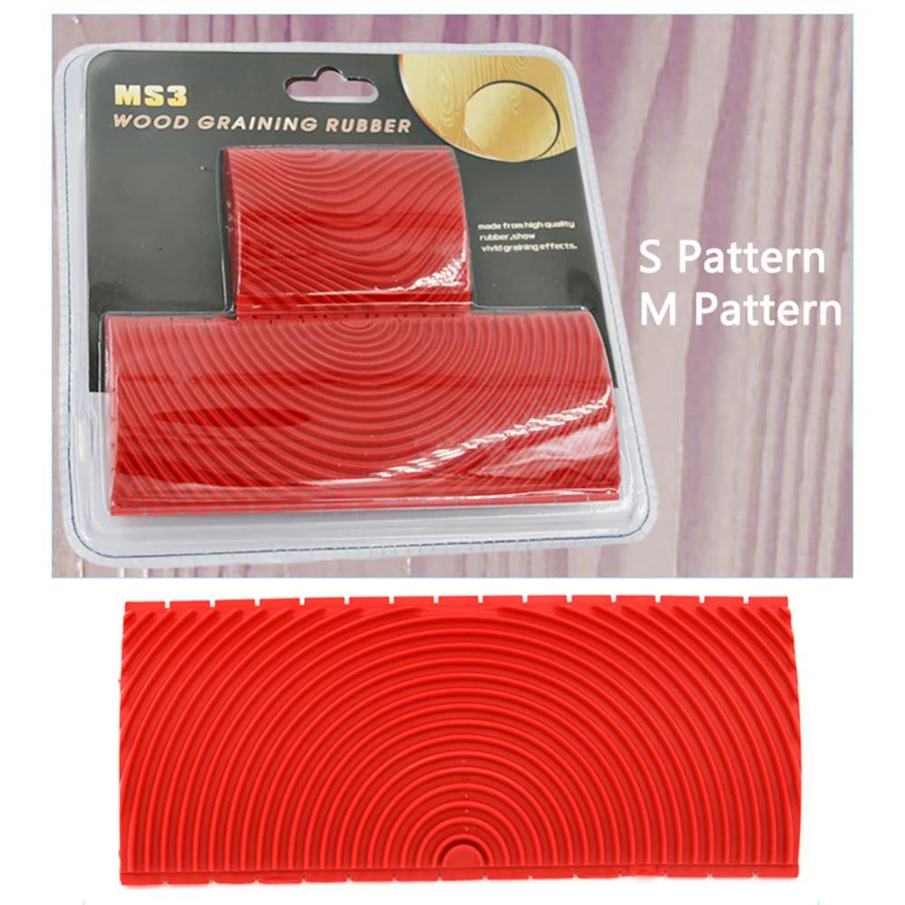 

2pcs DIY Wood Graining Tool Kit Rubber Painting Pattern Stamp Imitation Wood Grain Paint Roller Brush Tool For Wall Painting