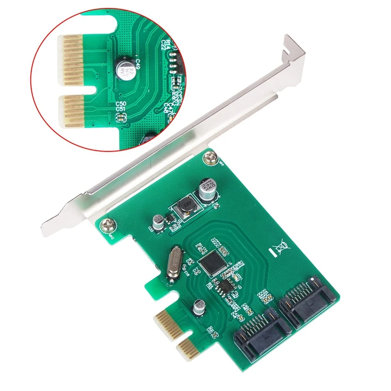 

PCI-E SATA Expansion Card PCI Express to 6G/S SATA3.0 2-Port SATA III Expansion Controller Card Adapter