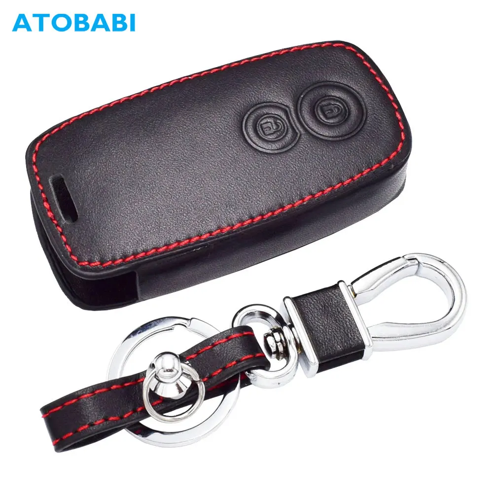 

Leather Car Key Cover For Suzuki SX4 2007-2012 Vitara Swifts 2 Buttons Smart Remote Fob Case Keychain Protector Bag Accessories
