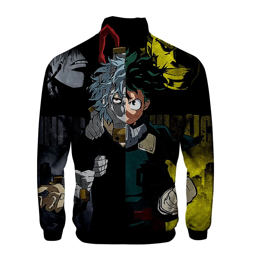 

2020 New Arrival My Hero Academia 3D printed Stand Collar Zipper Jacket men boy Fashion sweatshirt long sleeve Jackets Tops