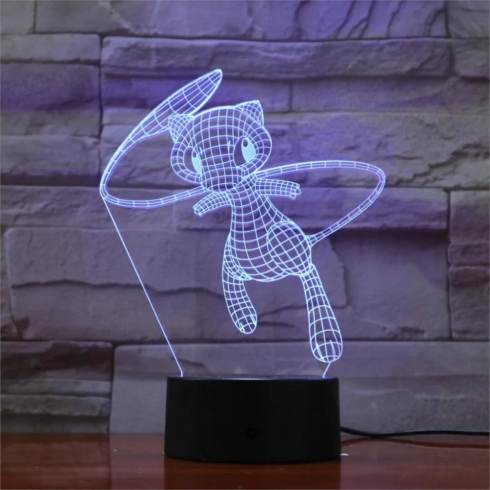 Покемон Мьюту Go фигурку 3D RGB лампа Pikachu Evee черепаха птица огонь Дракон покебол шар
