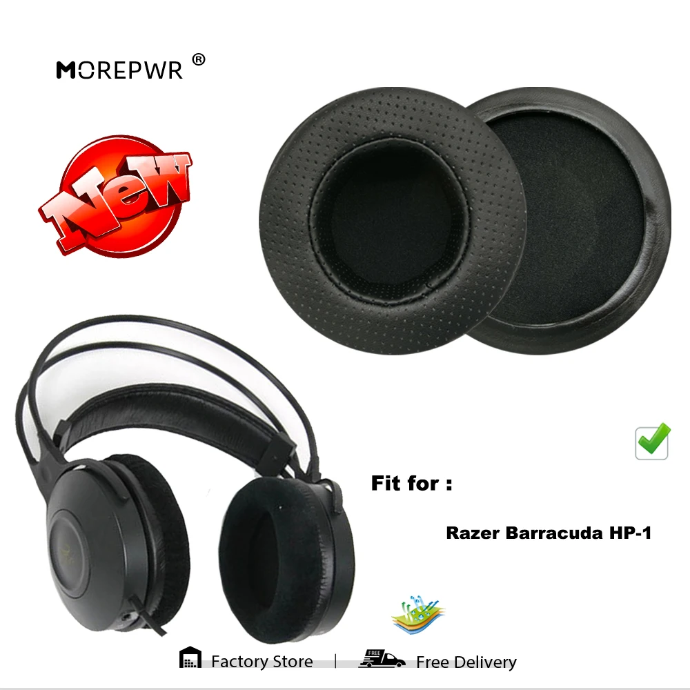 

Morepwr New Upgrade Replacement Ear Pads for Razer Barracuda HP-1 Headset Parts Leather Cushion Velvet Earmuff