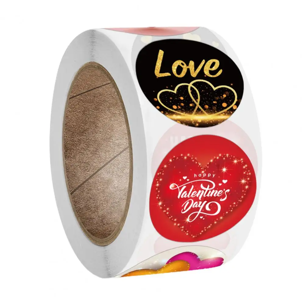 

500Pcs/Roll Heart Pattern Labels Stickers Valentines Gift Packaging Decor Decals