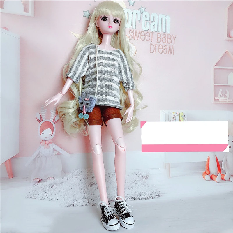 Модная Кукла 60 см женское платье свитер с обувью и сумкой игрушечное красивый
