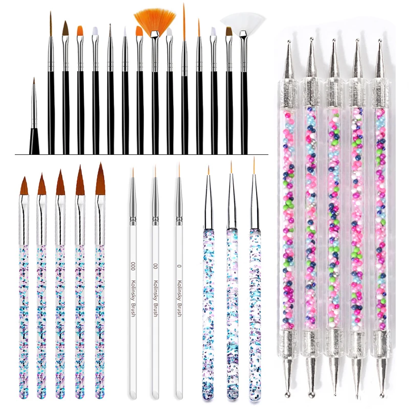 

Nail Brushes Set Gradient UV Gel Pen Drawing Painting Soft Brushes Manicure for Nail Art Pen Brush Transfer Manicure Tool