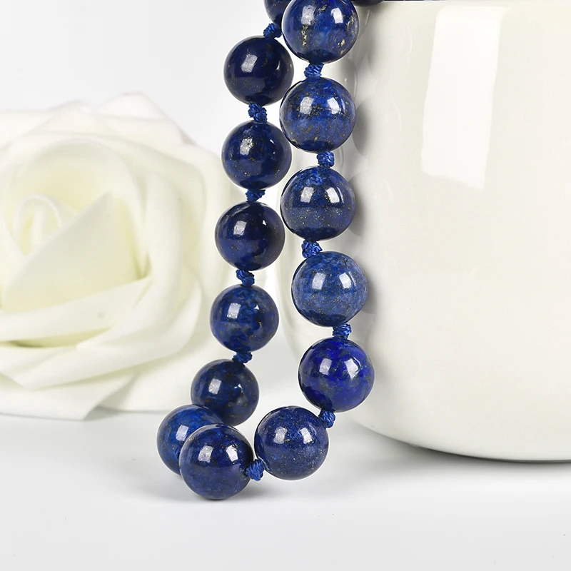 Природный камень лазурит камни ожерелья 10 мм бусины Сделай Сам ручной работы с